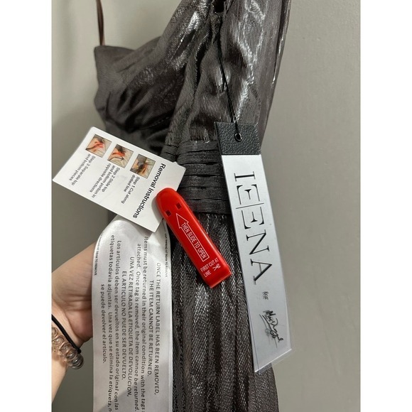 Ieena by Mac Duggal One shoulder pewter maxi dress 2149 - Picture 5 of 12